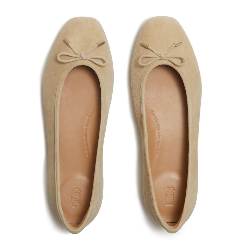 DECLIATO BOW SUEDE BALLET FLATS