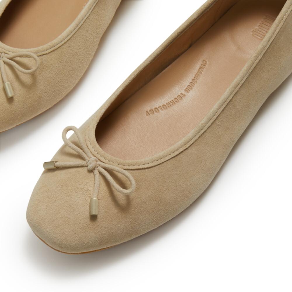 DECLIATO BOW SUEDE BALLET FLATS