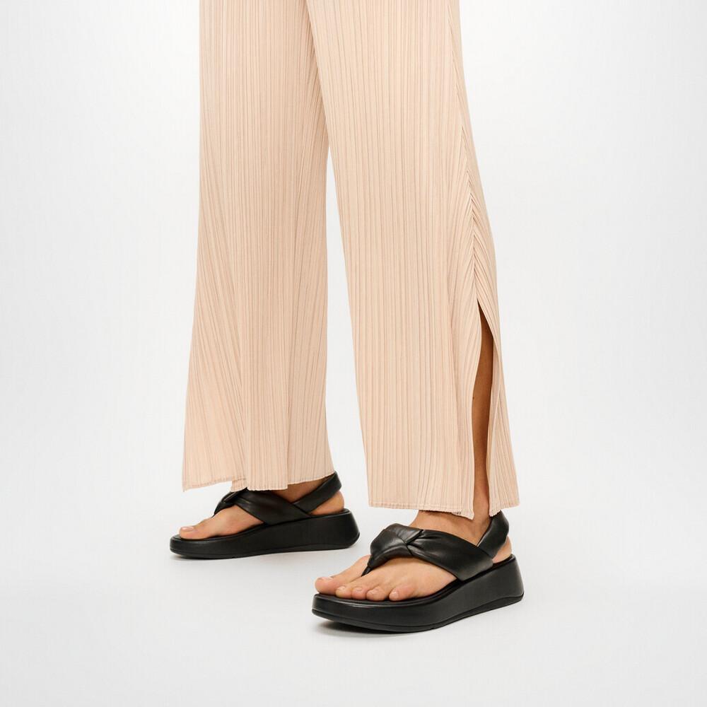 F-MODE KNOT SOFT-LEATHER BACK-STRAP SANDALS