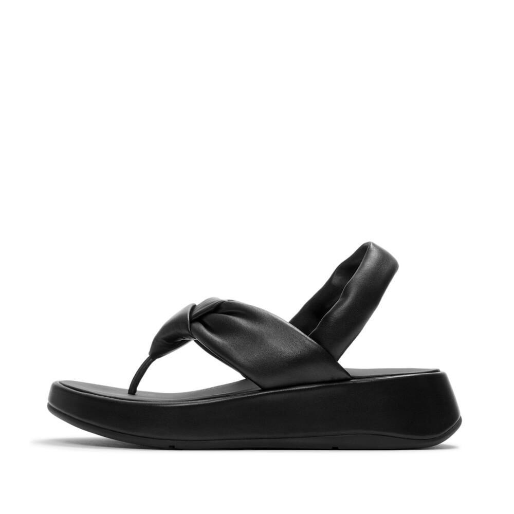 F-MODE KNOT SOFT-LEATHER BACK-STRAP SANDALS