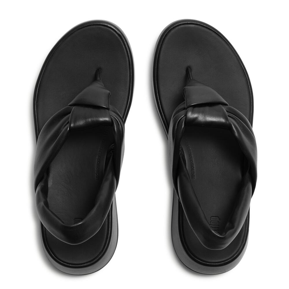 F-MODE KNOT SOFT-LEATHER BACK-STRAP SANDALS
