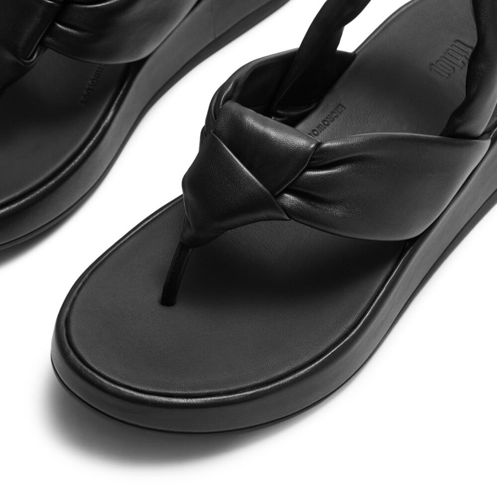 F-MODE KNOT SOFT-LEATHER BACK-STRAP SANDALS