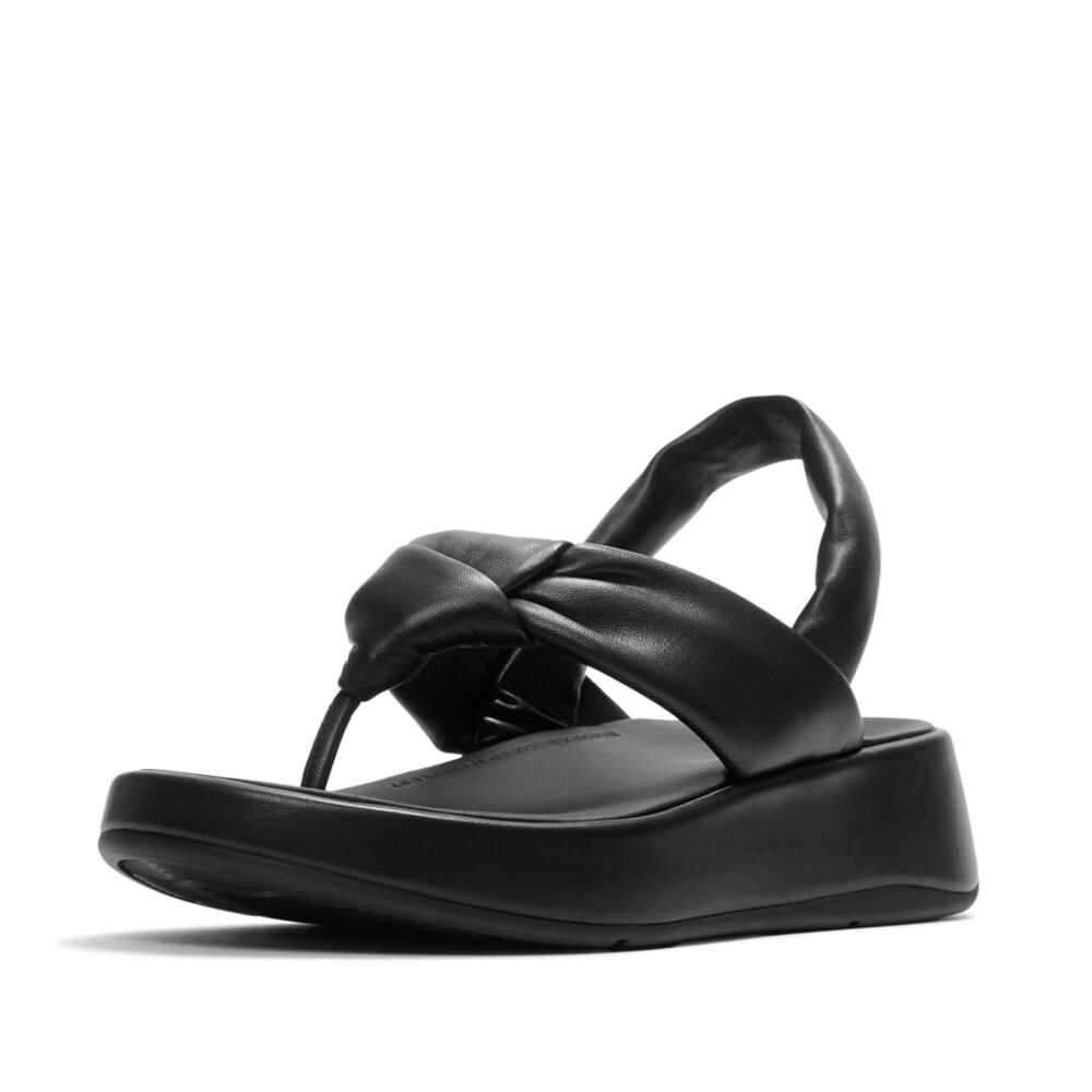 F-MODE KNOT SOFT-LEATHER BACK-STRAP SANDALS