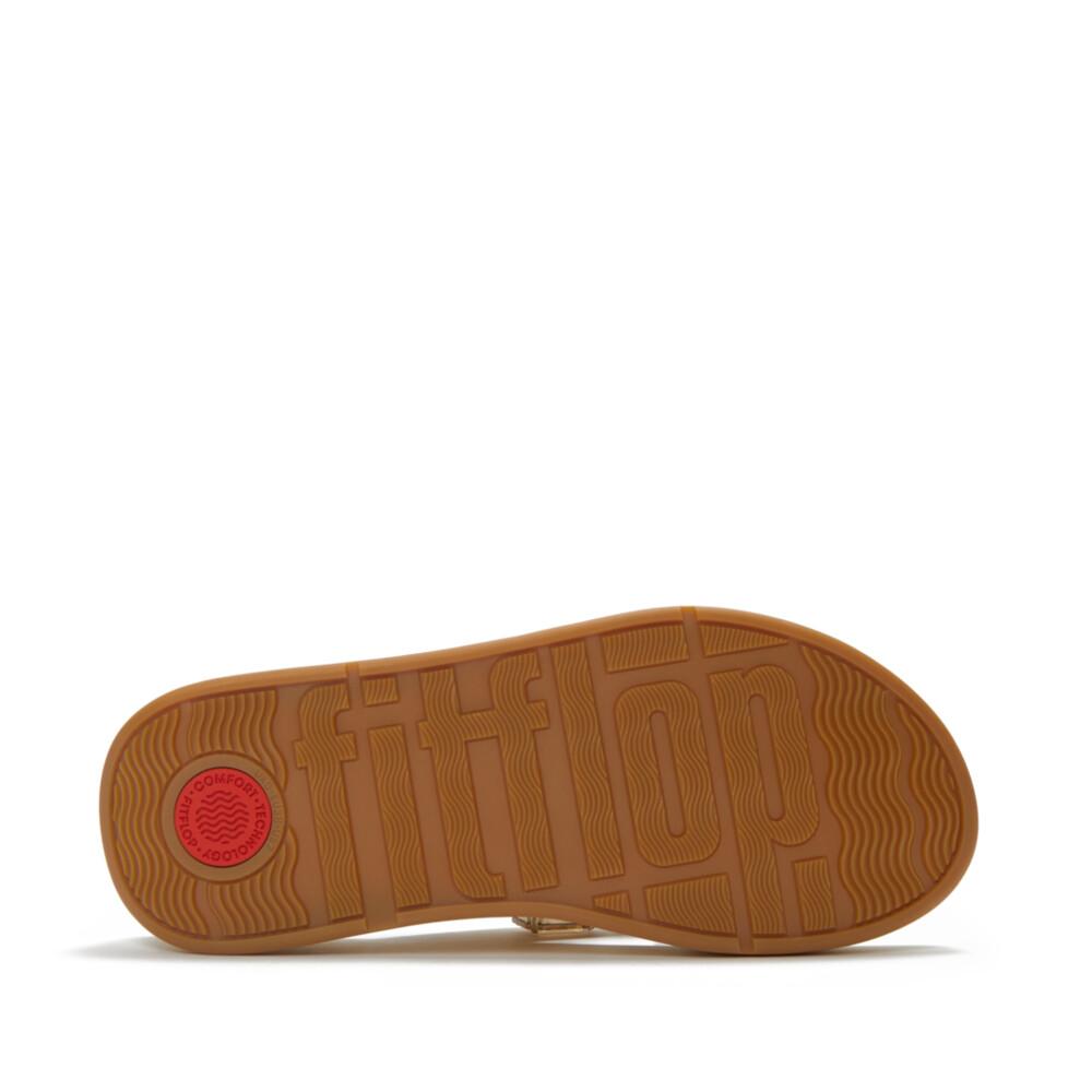 F-MODE ULTRA-JEWEL LEATHER TOE-POST SANDALS