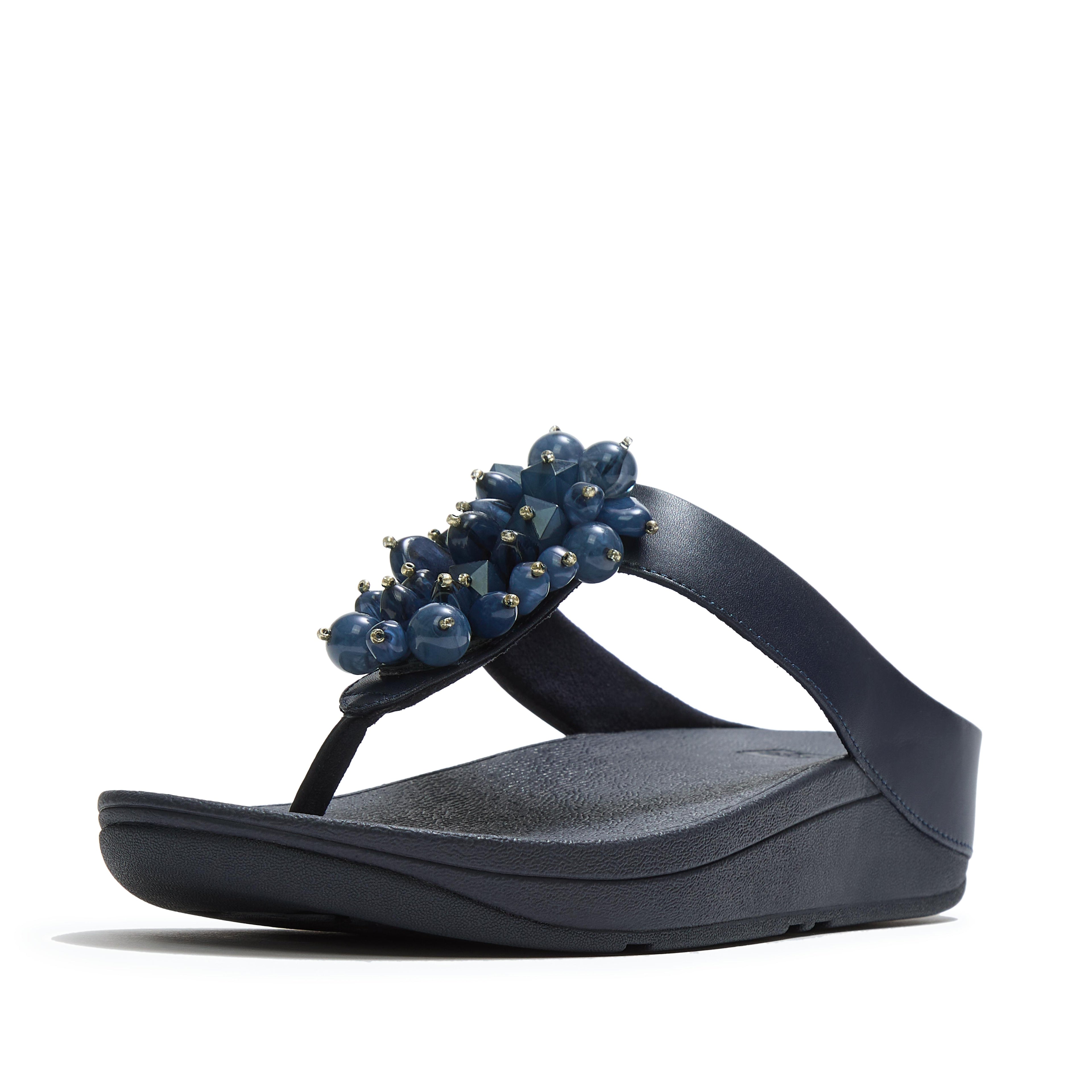 FINO BEAD-CLUSTER TOE-POST SANDALS