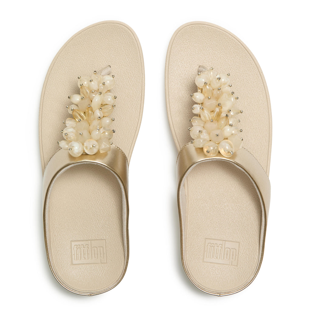 FINO BEAD-CLUSTER TOE-POST SANDALS