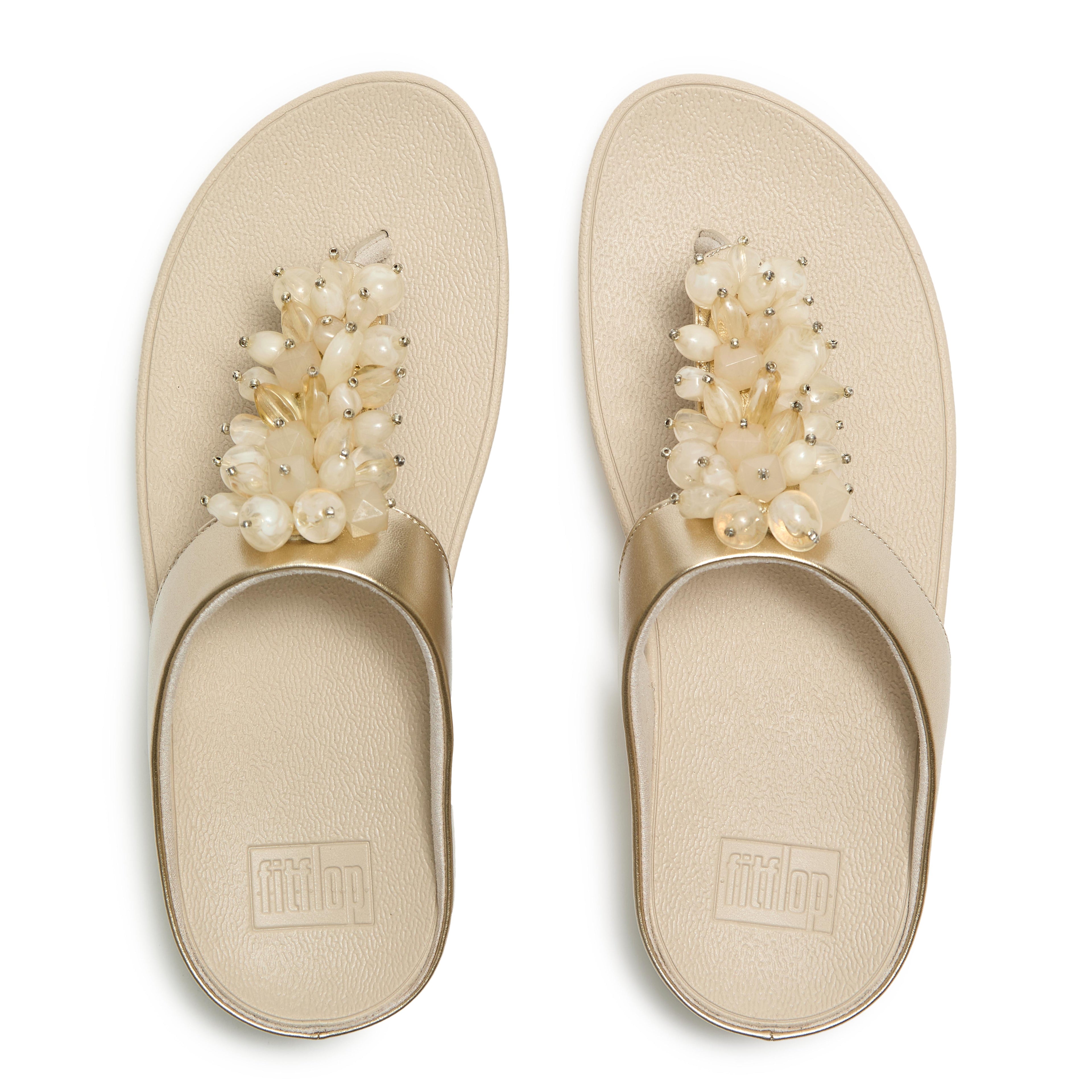 FINO BEAD-CLUSTER TOE-POST SANDALS
