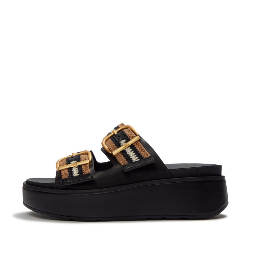 GEN-FF MAX BUCKLE STRIPE-WEBBING TWO-BAR SLIDES
