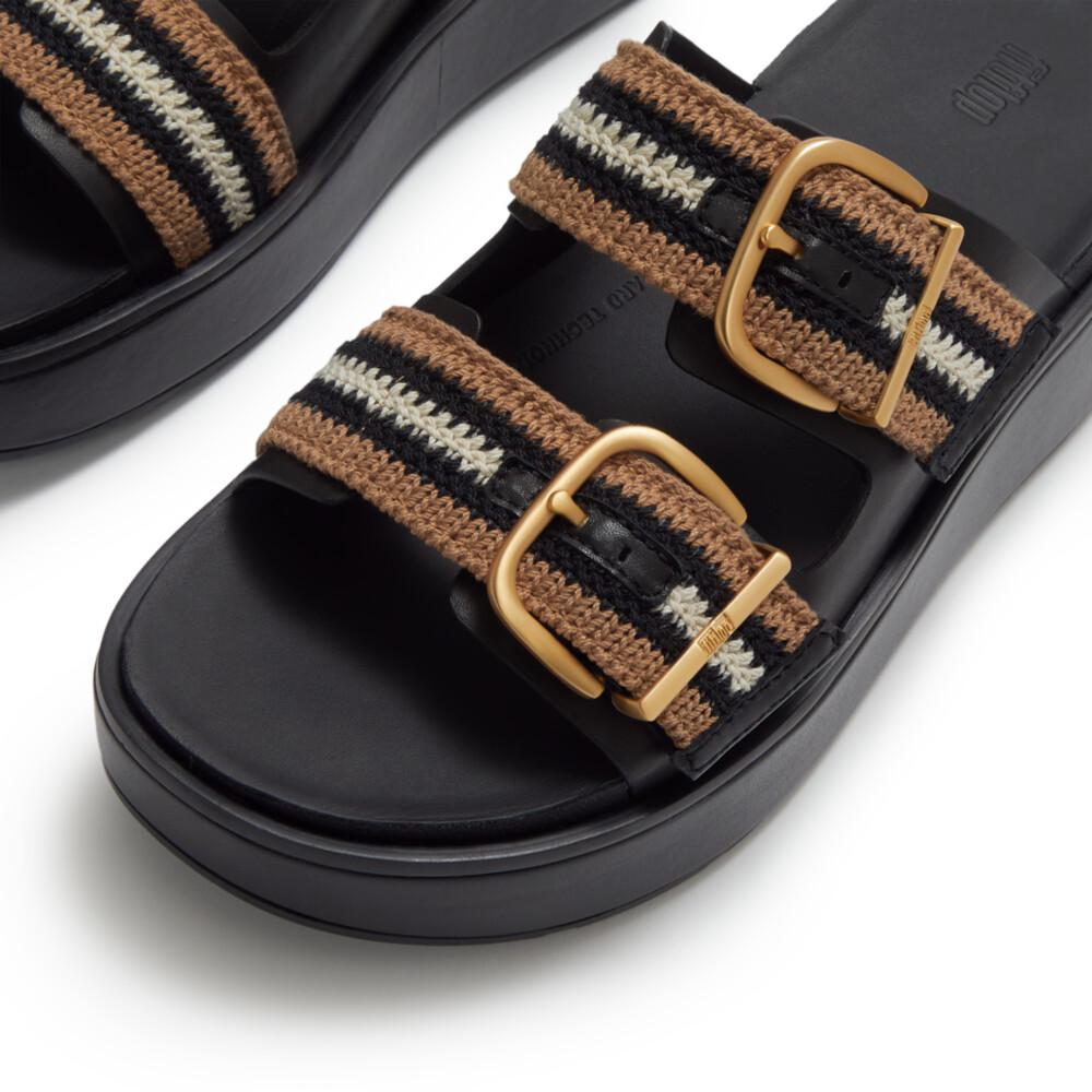 GEN-FF MAX BUCKLE STRIPE-WEBBING TWO-BAR SLIDES