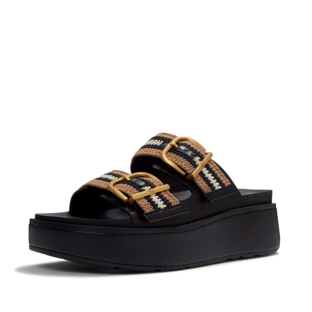 GEN-FF MAX BUCKLE STRIPE-WEBBING TWO-BAR SLIDES