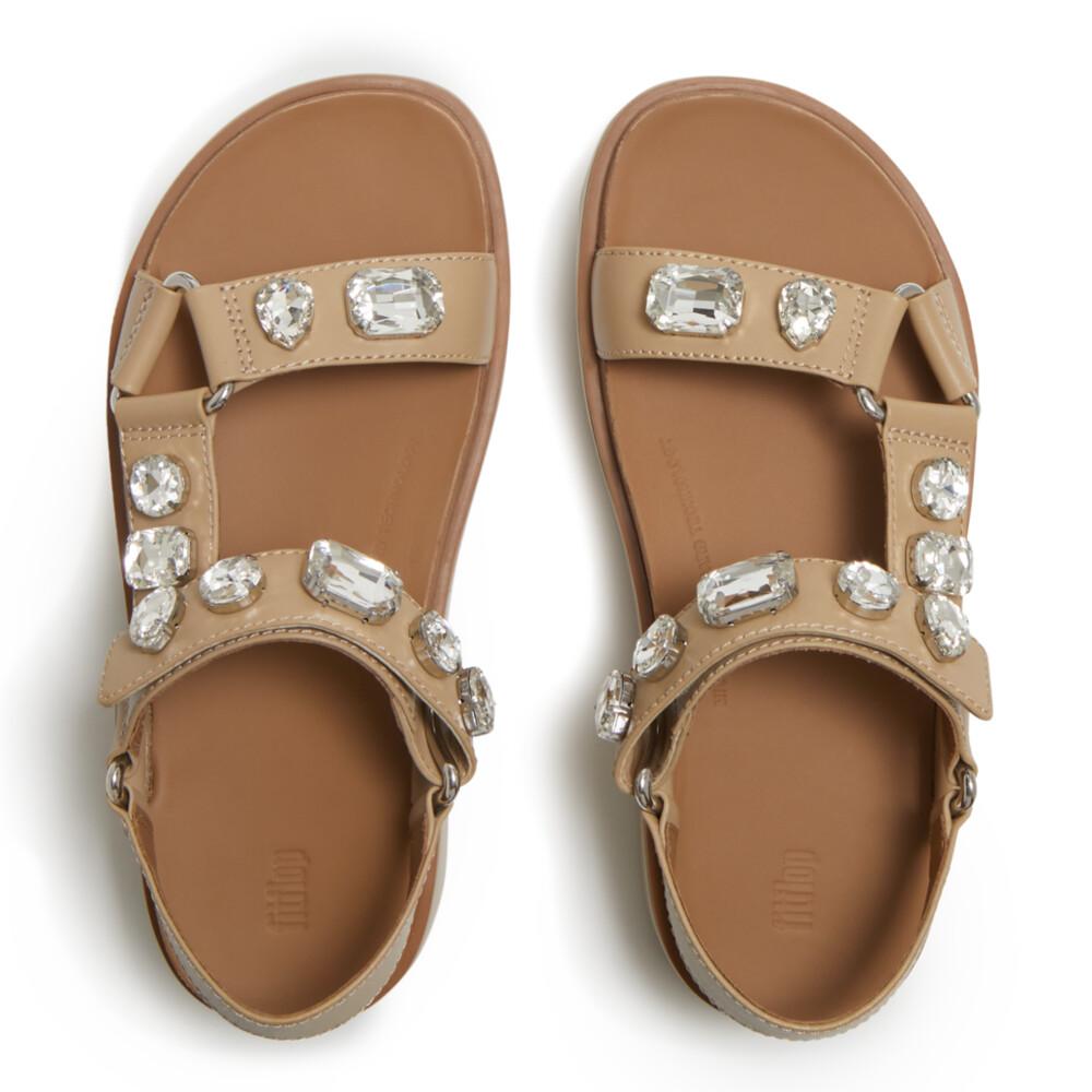 GEN-FF MAX ULTRA-JEWEL  LEATHER BACK-STRAP SANDALS