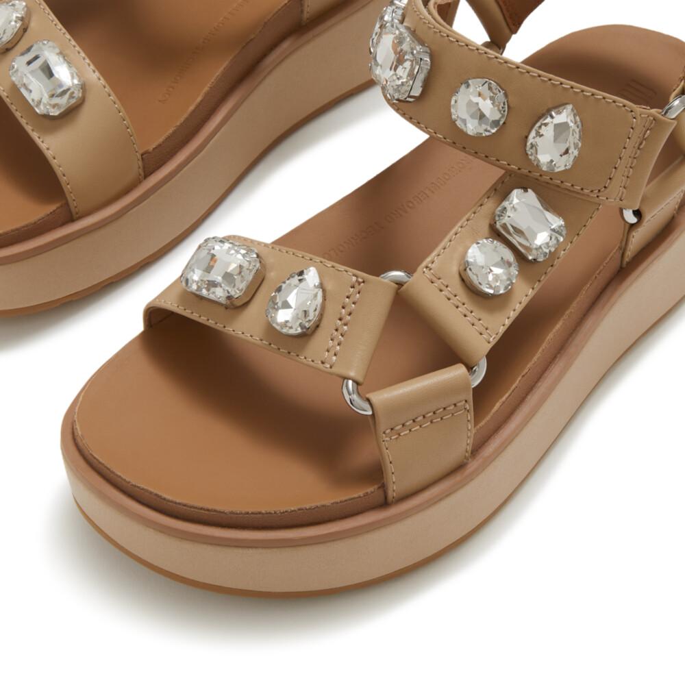 GEN-FF MAX ULTRA-JEWEL  LEATHER BACK-STRAP SANDALS