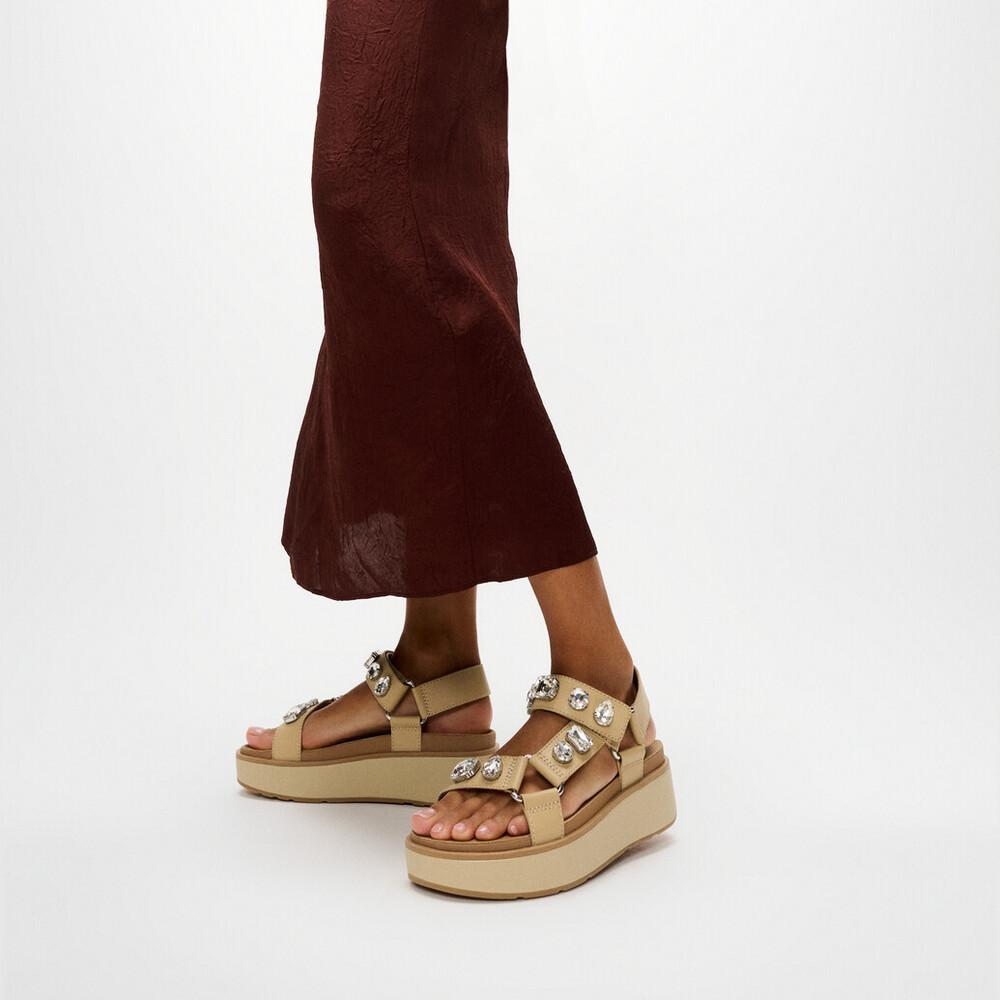 GEN-FF MAX ULTRA-JEWEL  LEATHER BACK-STRAP SANDALS