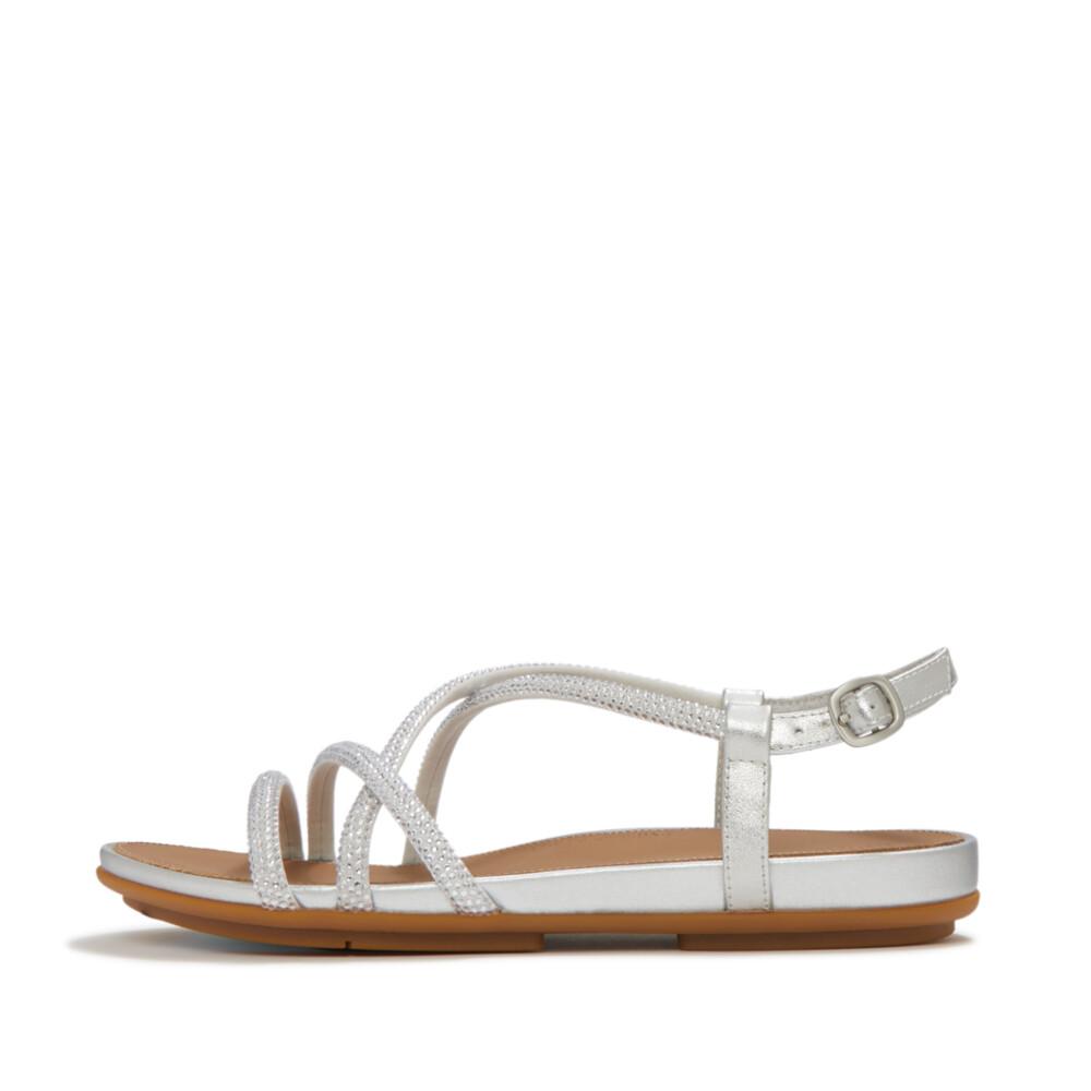 GRACIE CRYSTAL STRAPPY BACK-STRAP SANDALS