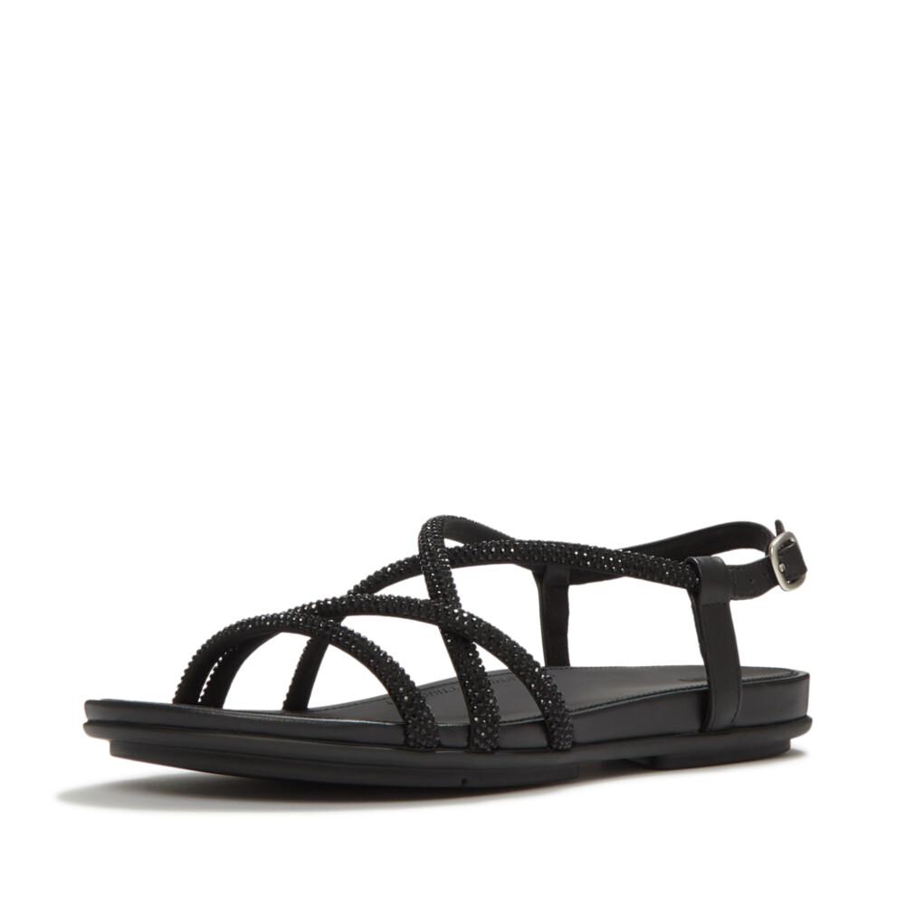 GRACIE CRYSTAL STRAPPY BACK-STRAP SANDALS