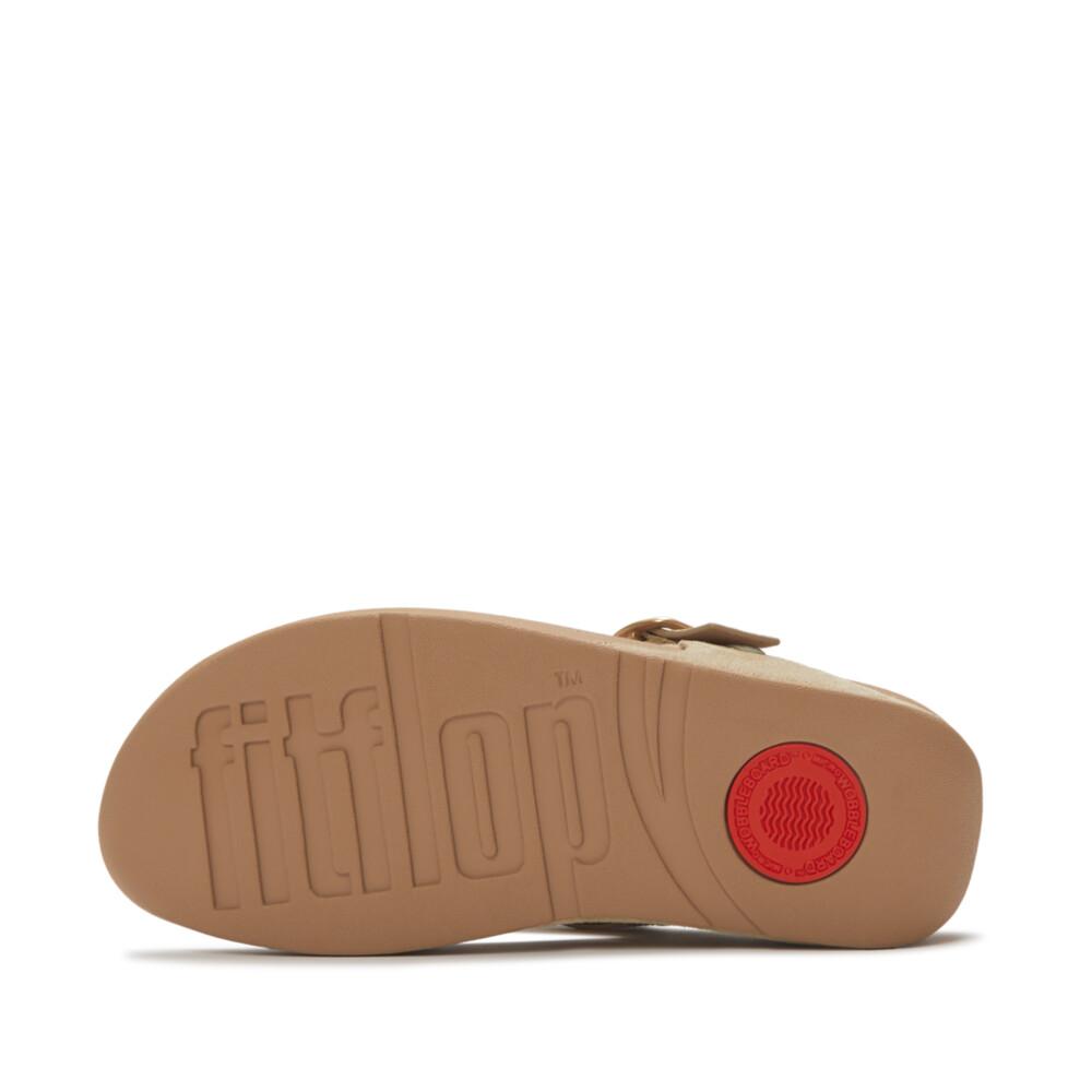 LULU BUCKLE SUEDE TOE-POST SANDALS