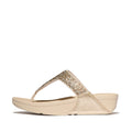 LULU CRYSTAL-MIX METALLIC TOE-POST SANDALS