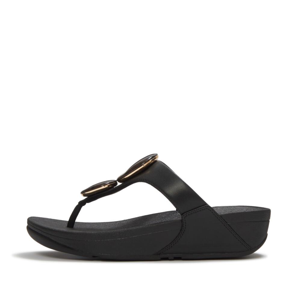 LULU MARBLED-STONE TOE-POST SANDALS