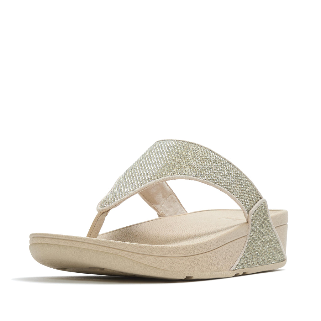 LULU SHIMMERGLITZ TOE-POST SANDALS