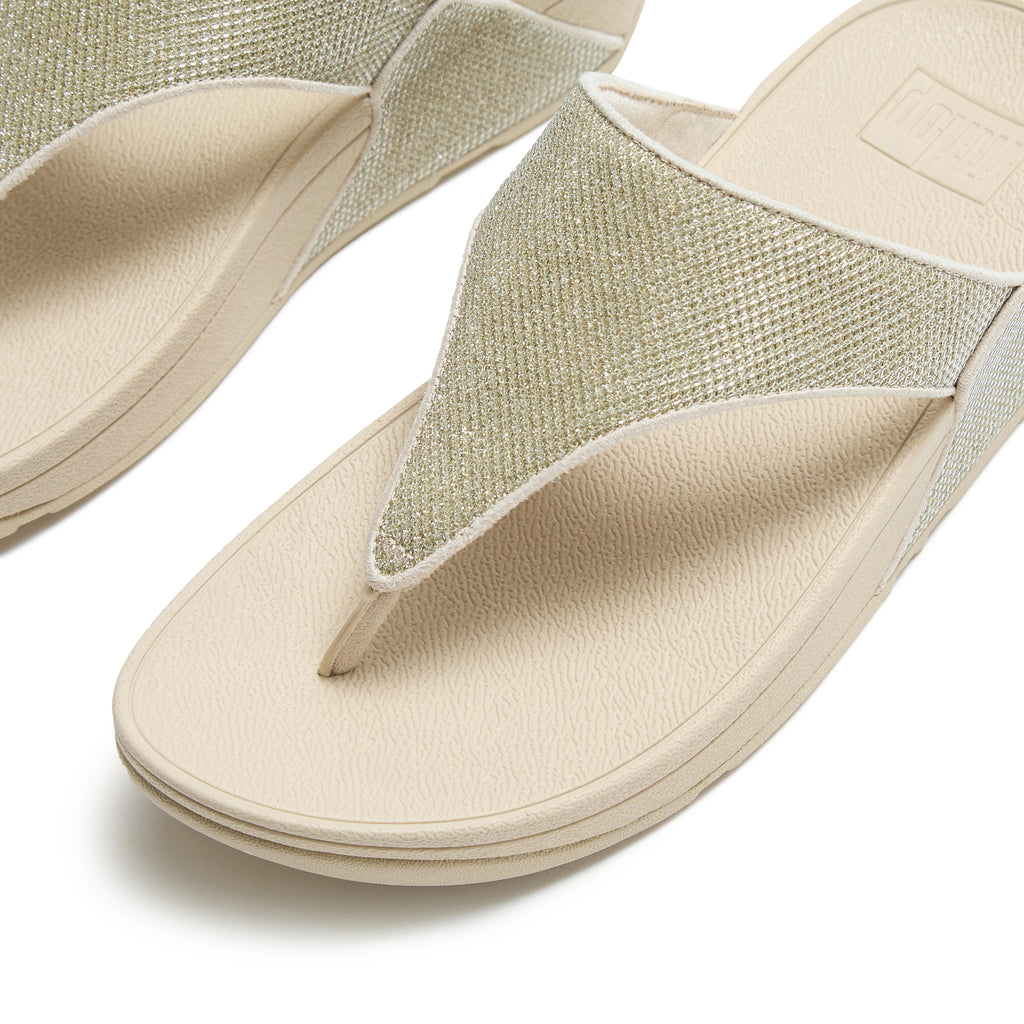 LULU SHIMMERGLITZ TOE-POST SANDALS