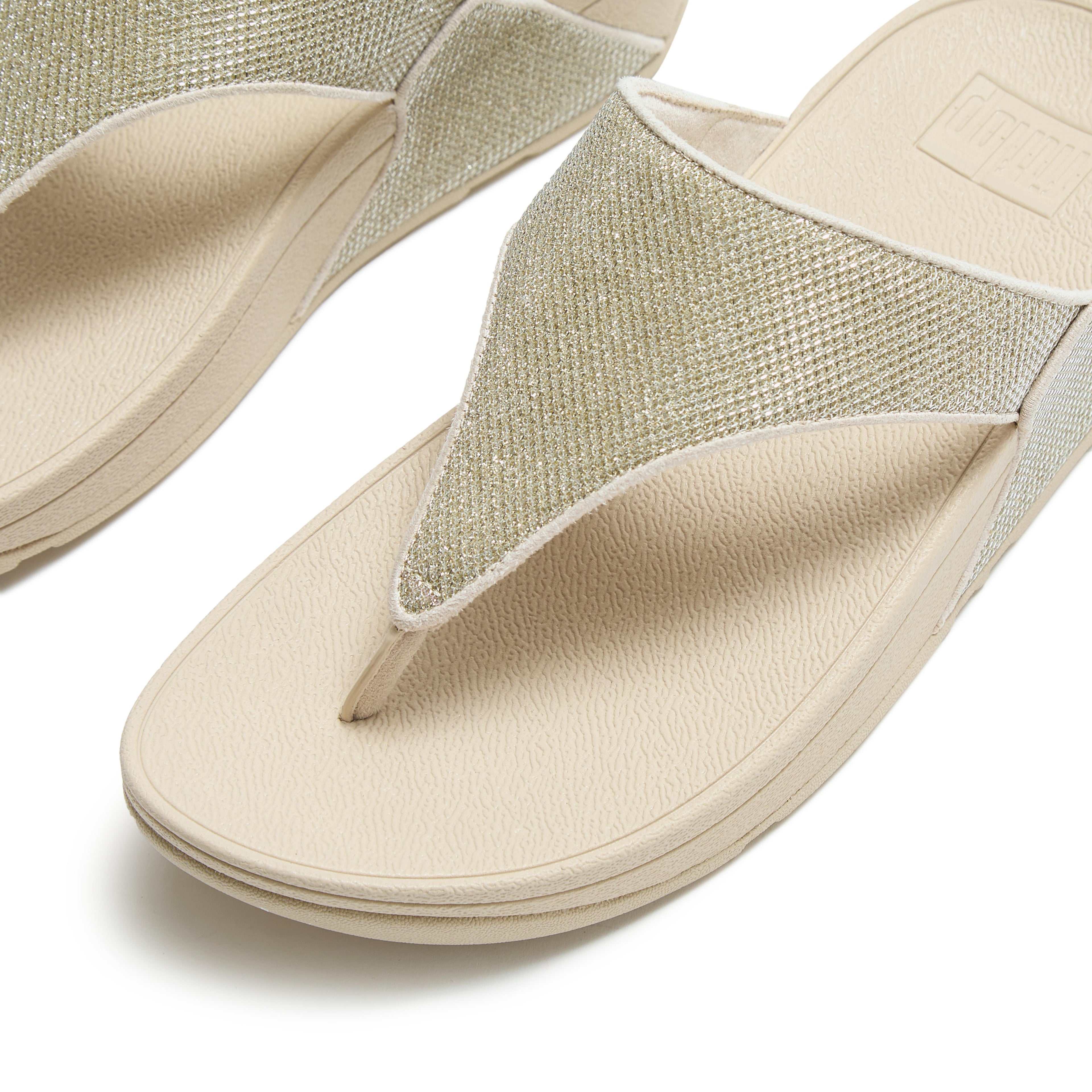 LULU SHIMMERGLITZ TOE-POST SANDALS