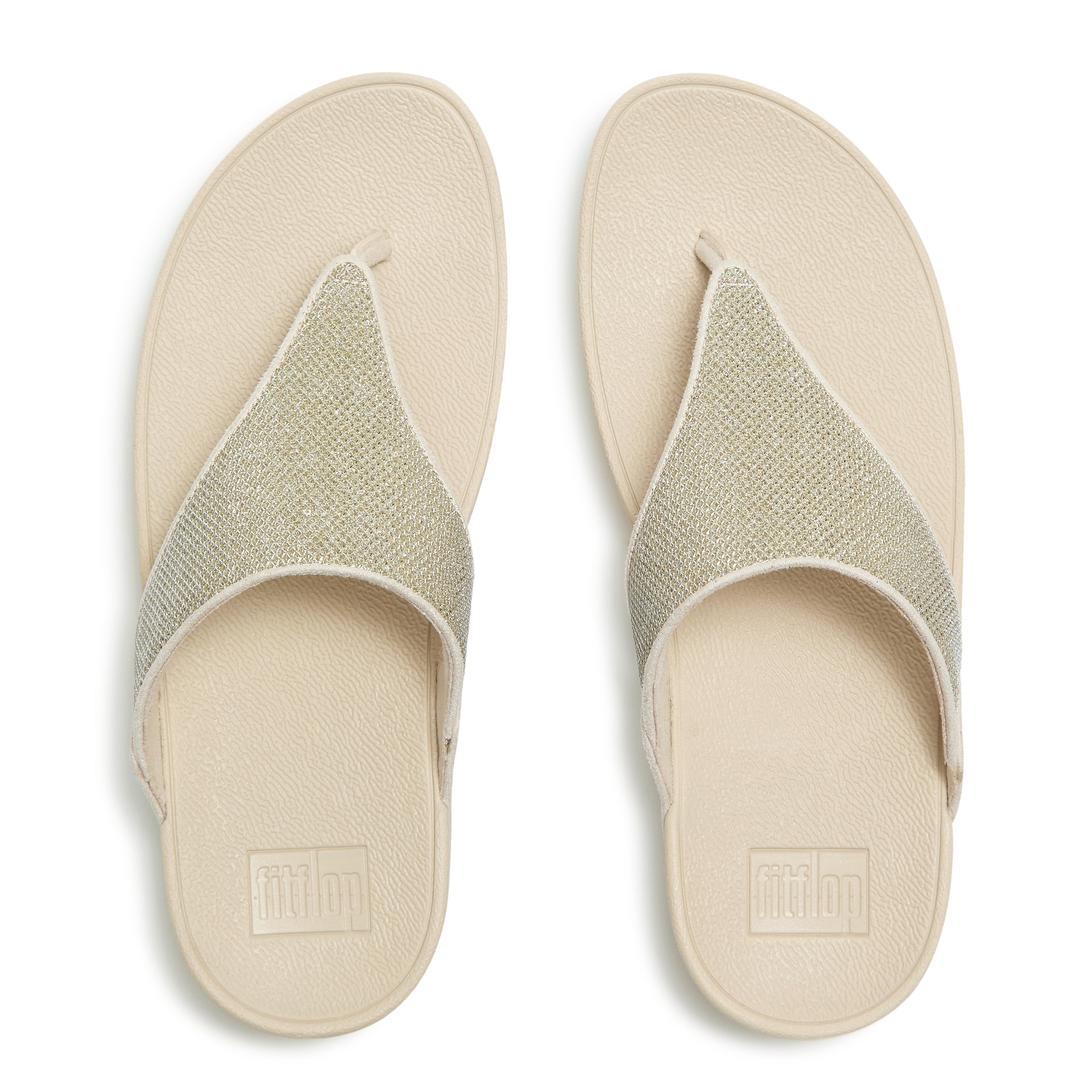 LULU SHIMMERGLITZ TOE-POST SANDALS