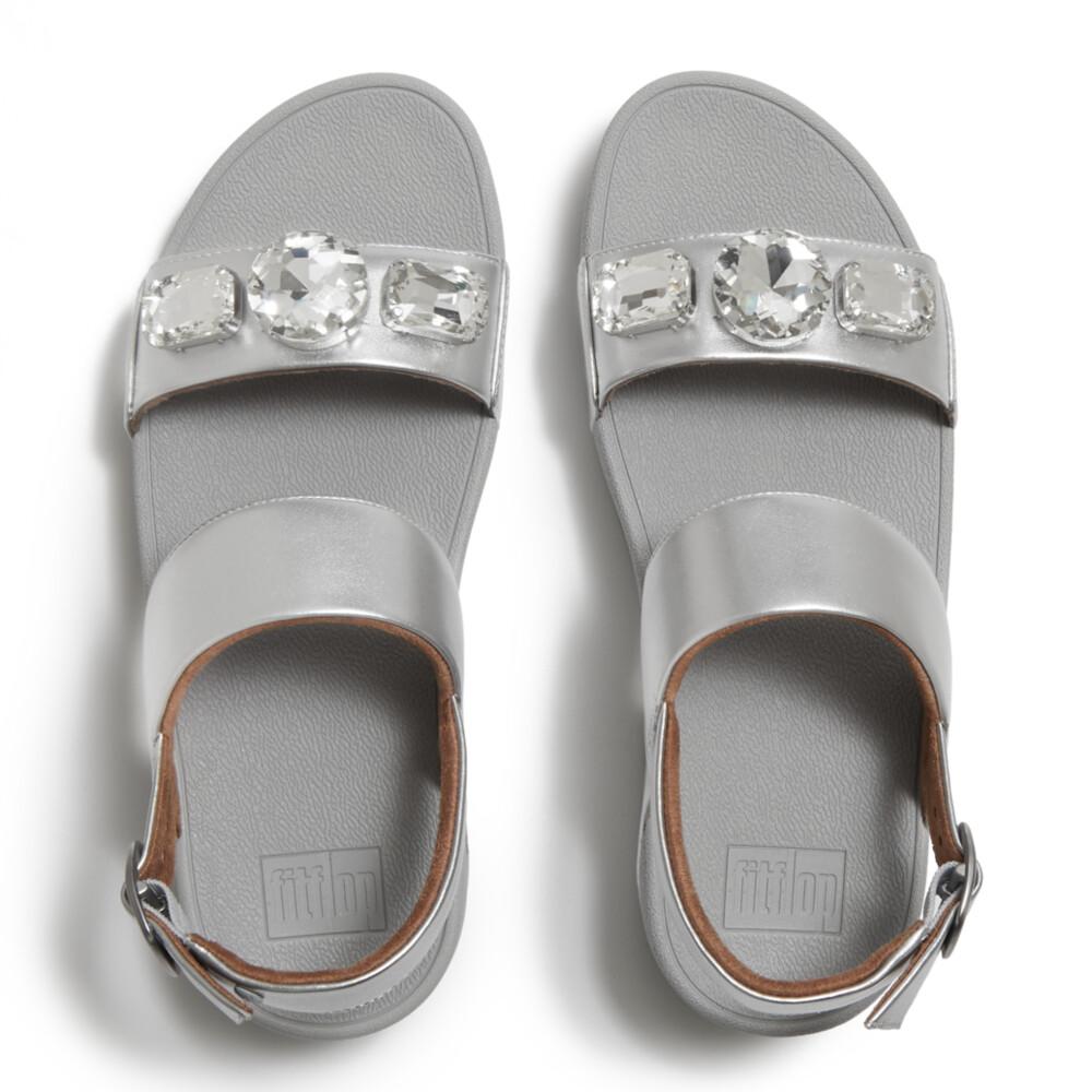 LULU ULTRA-JEWEL METALLIC BACK-STRAP SANDALS