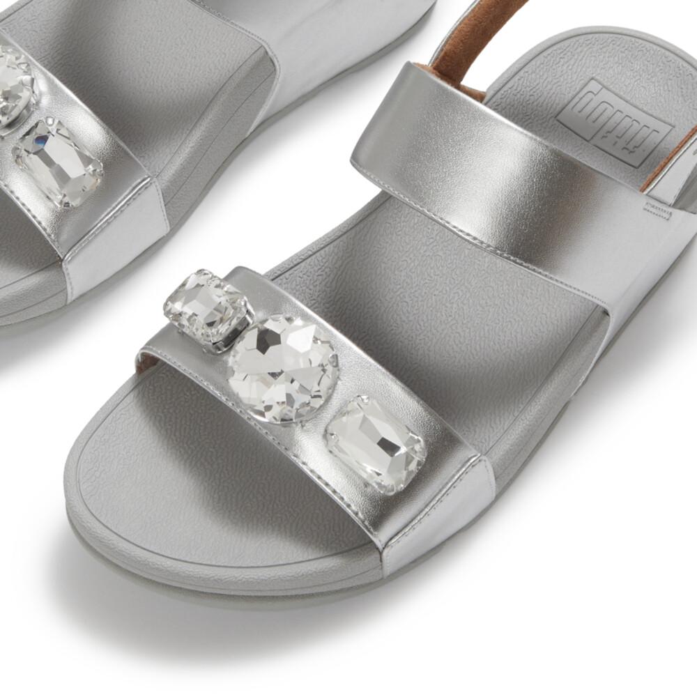 LULU ULTRA-JEWEL METALLIC BACK-STRAP SANDALS