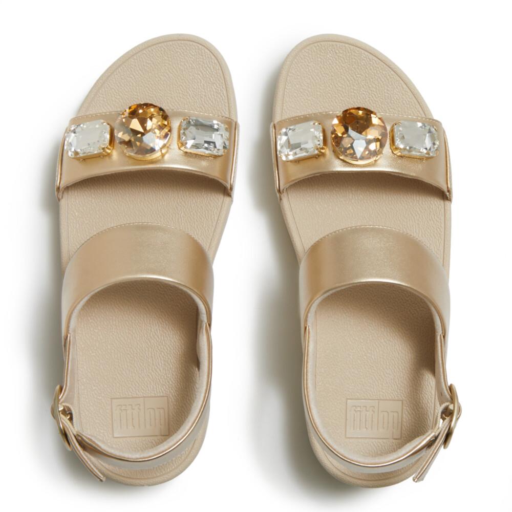 LULU ULTRA-JEWEL METALLIC BACK-STRAP SANDALS