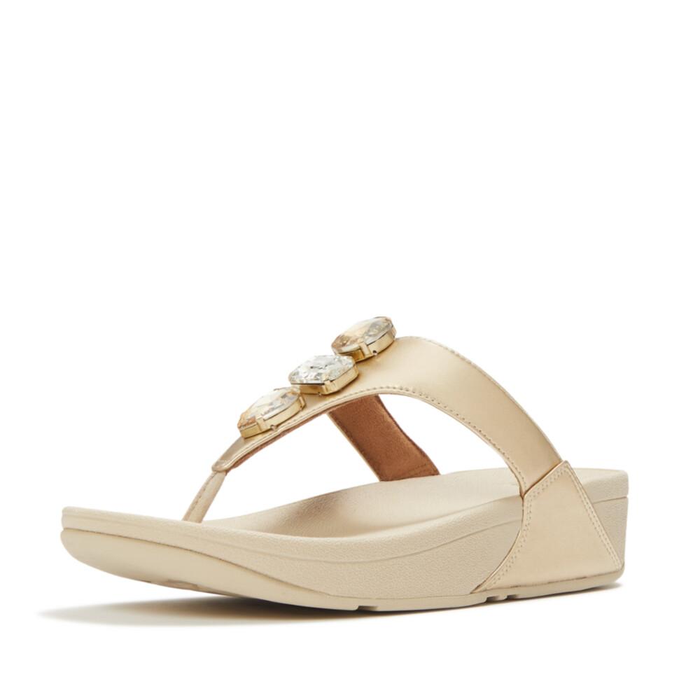 LULU ULTRA-JEWEL METALLIC TOE-POST SANDALS