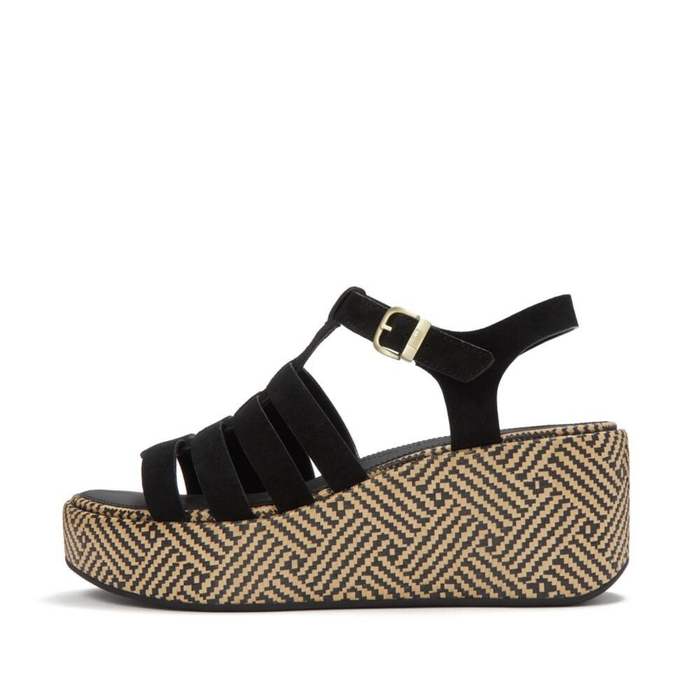 PLATFFORMS GRAPHIC-WEAVE SUEDE FISHERMAN SANDALS