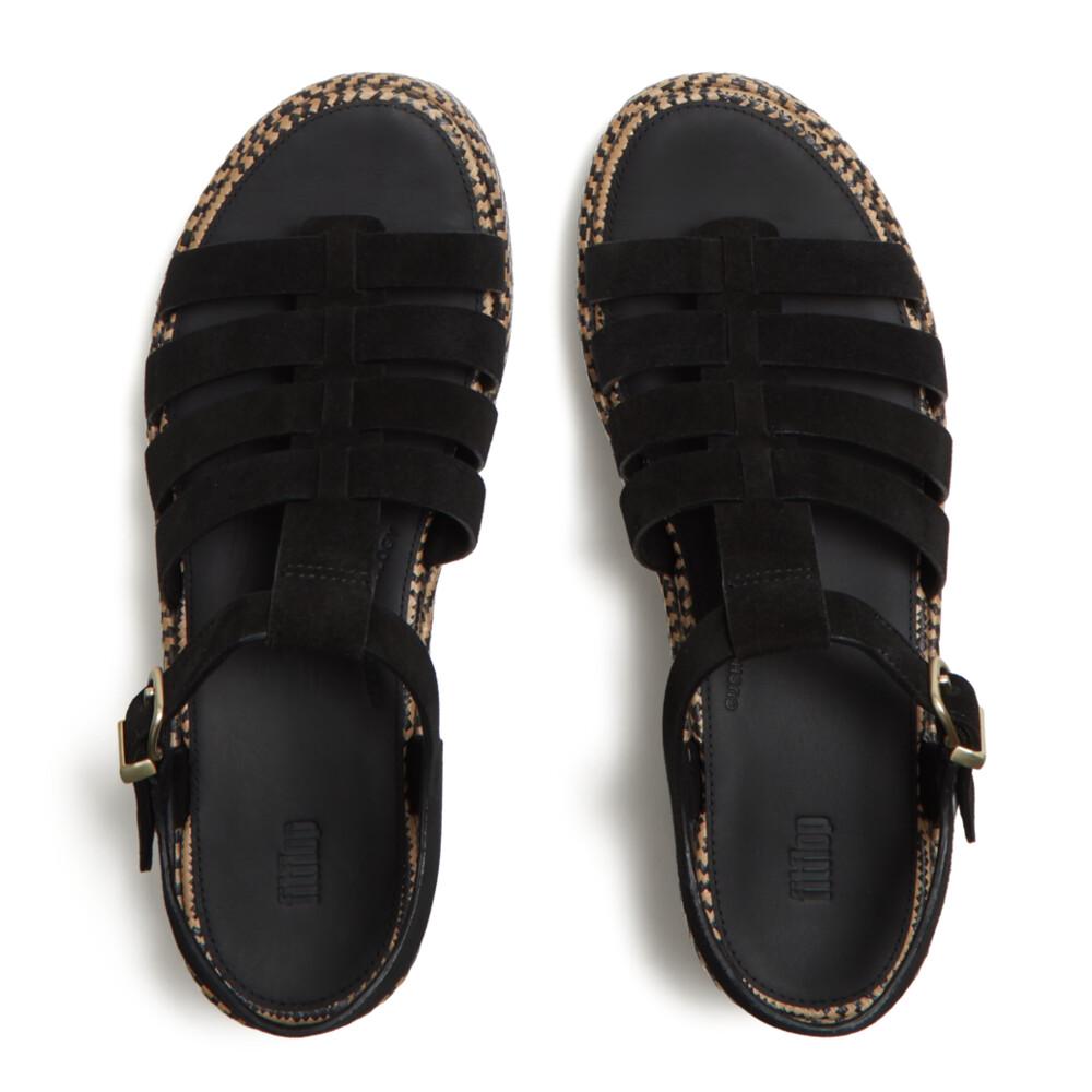 PLATFFORMS GRAPHIC-WEAVE SUEDE FISHERMAN SANDALS