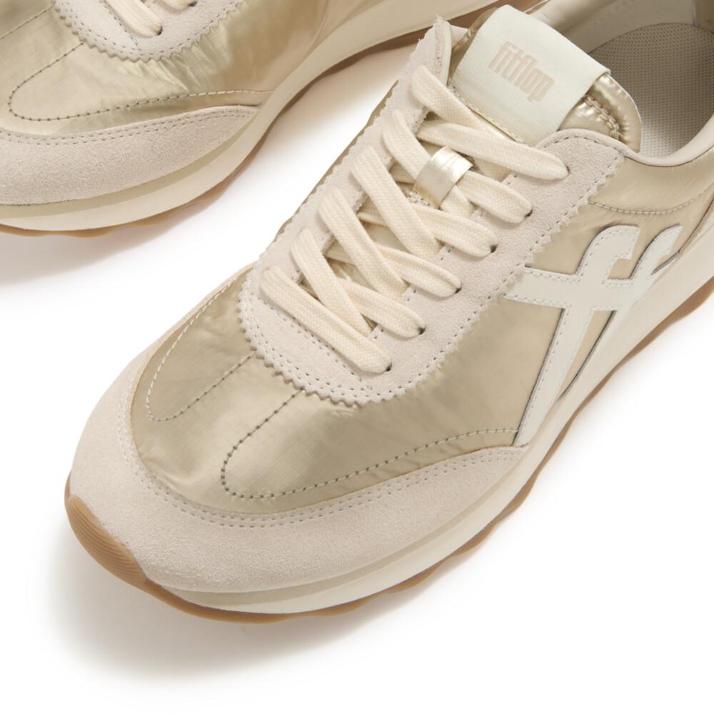 RETRO-Q FF METALLIC-FABRIC/SUEDE SNEAKERS