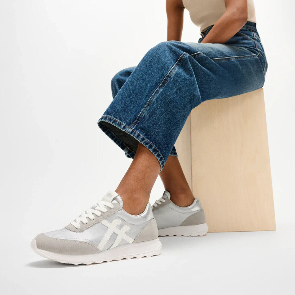 RETRO-Q FF METALLIC-FABRIC/SUEDE SNEAKERS