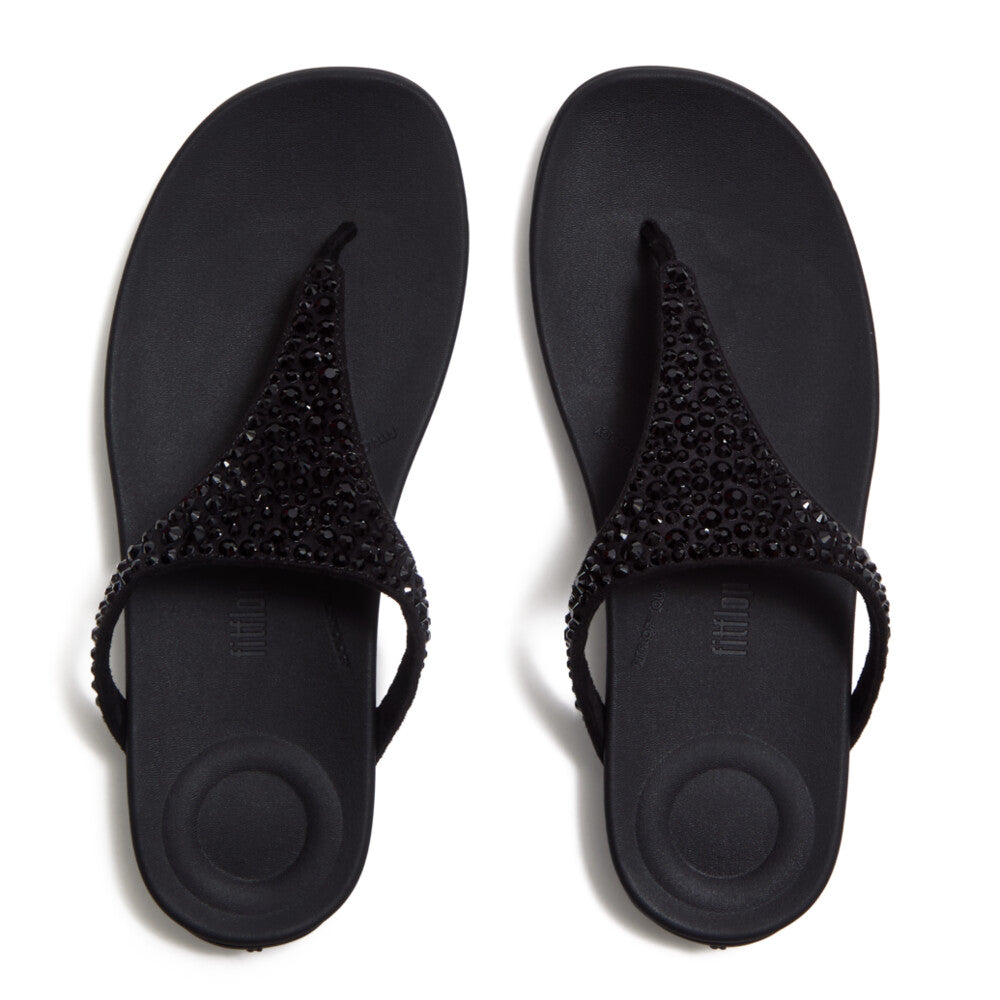 SOLAY MIXED-CRYSTAL TOE-POST SANDALS