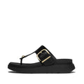 GEN-FF BUCKLE LEATHER TOE-POST SANDALS