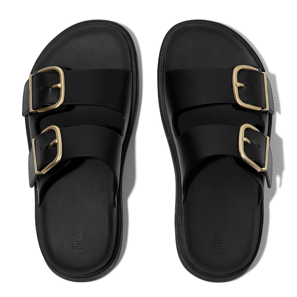 GEN-FF BUCKLE TWO-BAR LEATHER SLIDES