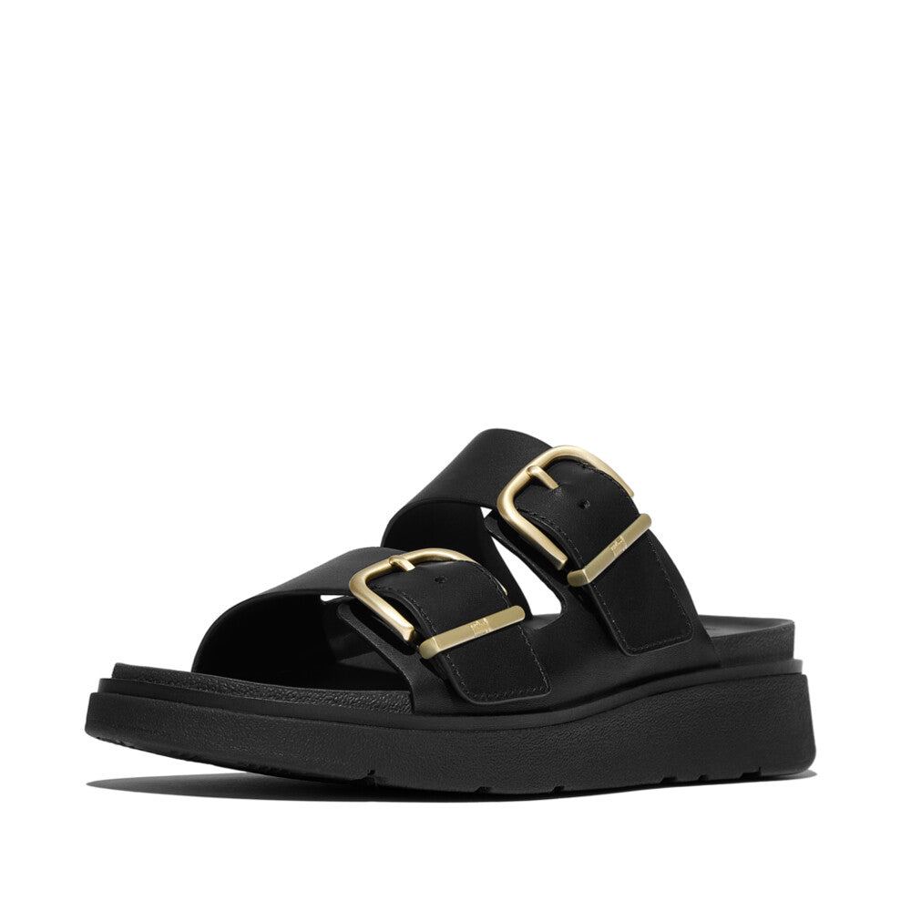 GEN-FF BUCKLE TWO-BAR LEATHER SLIDES