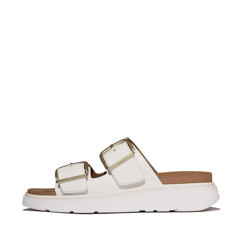 GEN-FF BUCKLE TWO-BAR LEATHER SLIDES