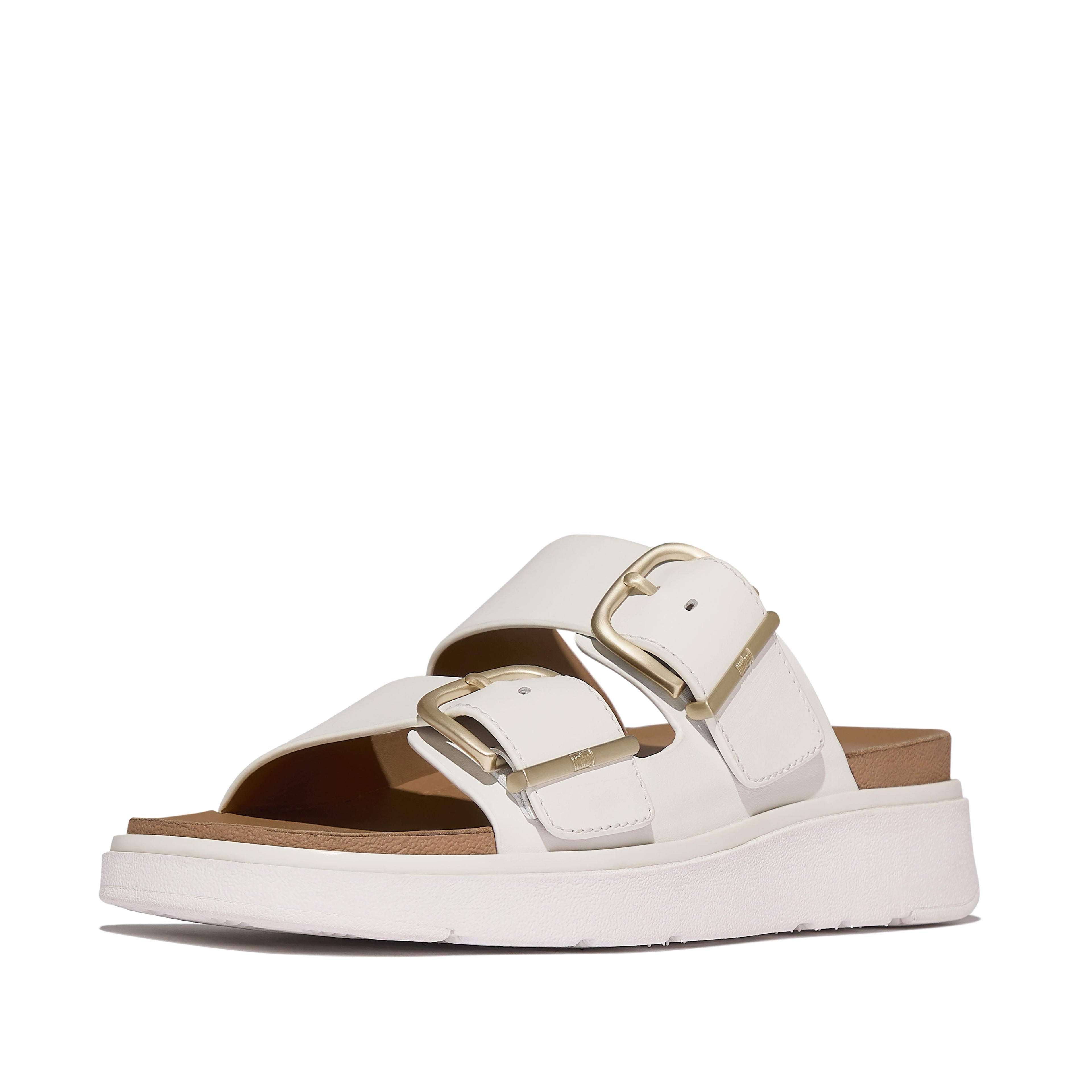 GEN-FF BUCKLE TWO-BAR LEATHER SLIDES