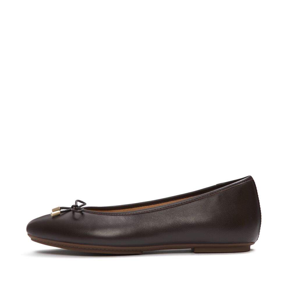 DELICATO BOW SOFT LEATHER BALLET FLATS