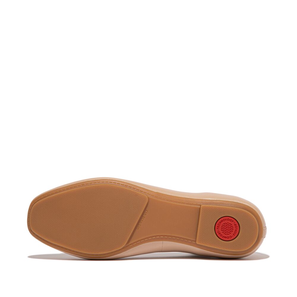 DELICATO BOW SOFT LEATHER BALLET FLATS