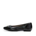DELICATO BOW TEXTURED PATENT-LEATHER BALLET FLATS