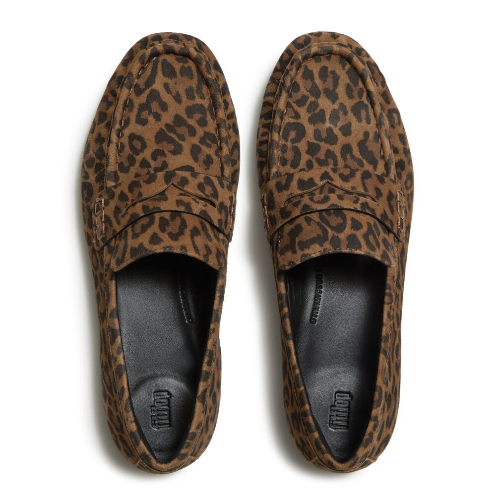 DELICATO SUEDE LEOPARD LOAFERS