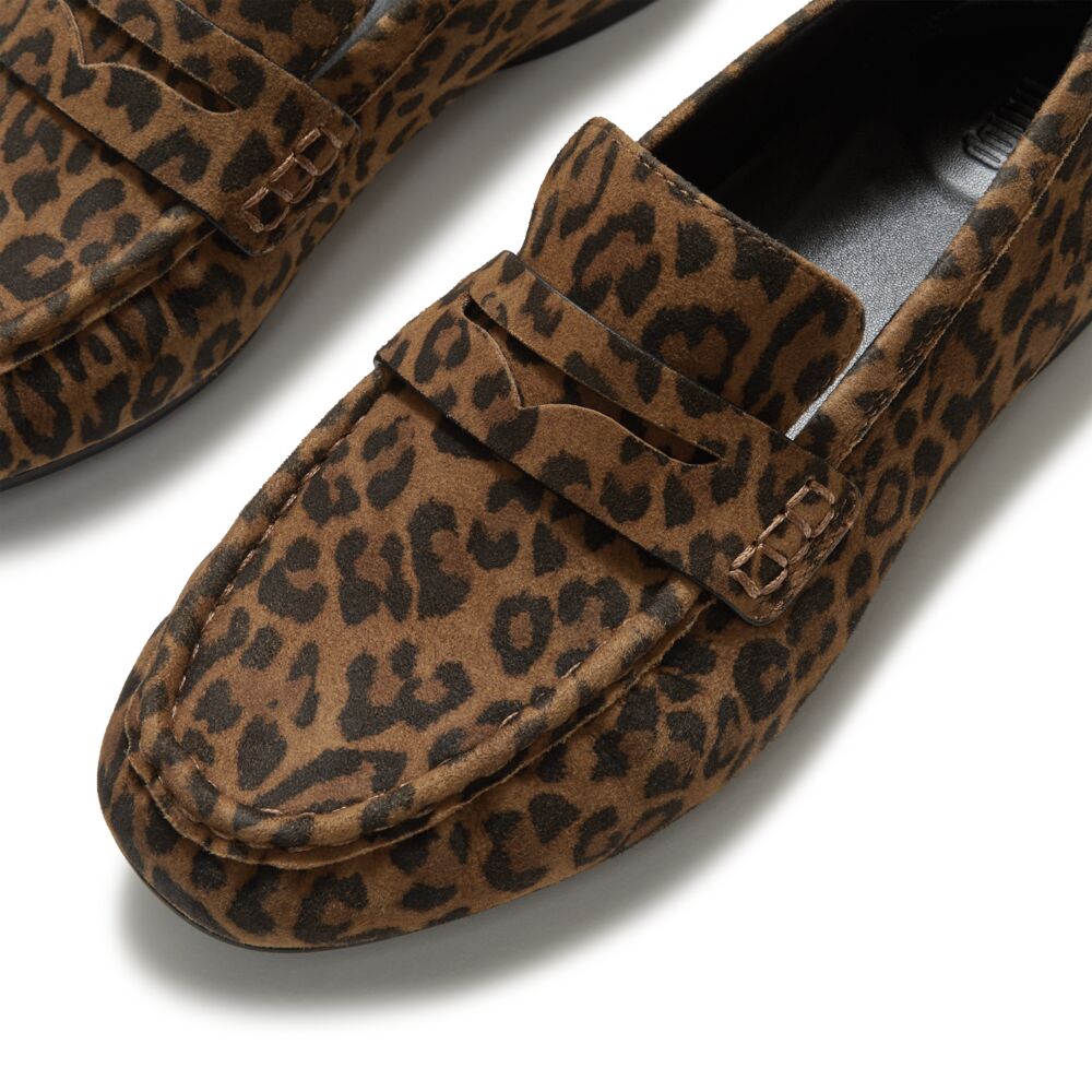 DELICATO SUEDE LEOPARD LOAFERS