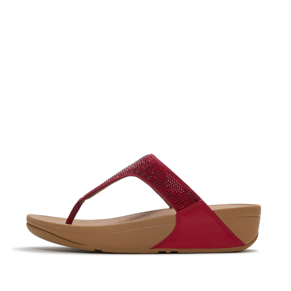 LULU CRYSTAL EMBELLISHED TOE-POST SANDALS