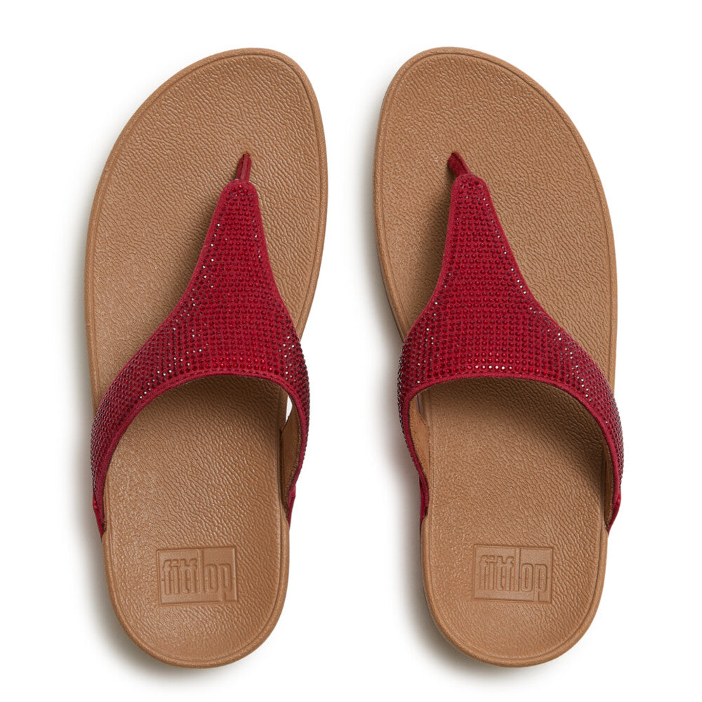 LULU CRYSTAL EMBELLISHED TOE-POST SANDALS