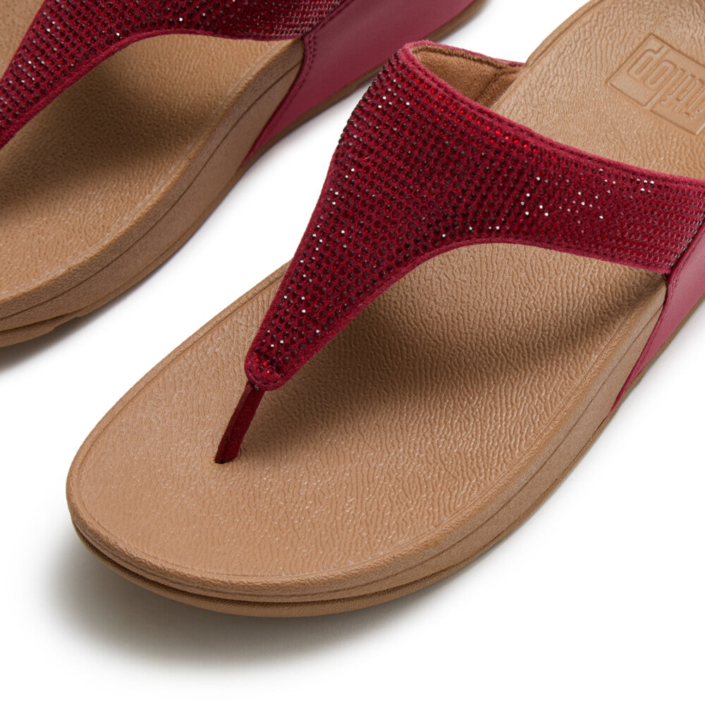 LULU CRYSTAL EMBELLISHED TOE-POST SANDALS
