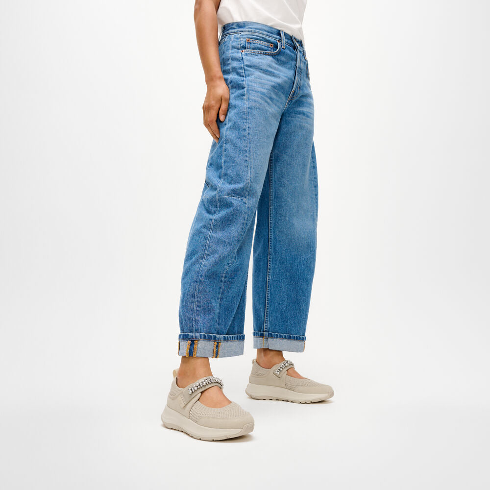 F-MODE FLOW PEARL & CRYSTAL MARY-JANE TRAINERS