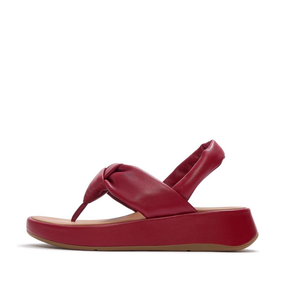 F-MODE KNOT SOFT-LEATHER BACK-STRAP SANDALS